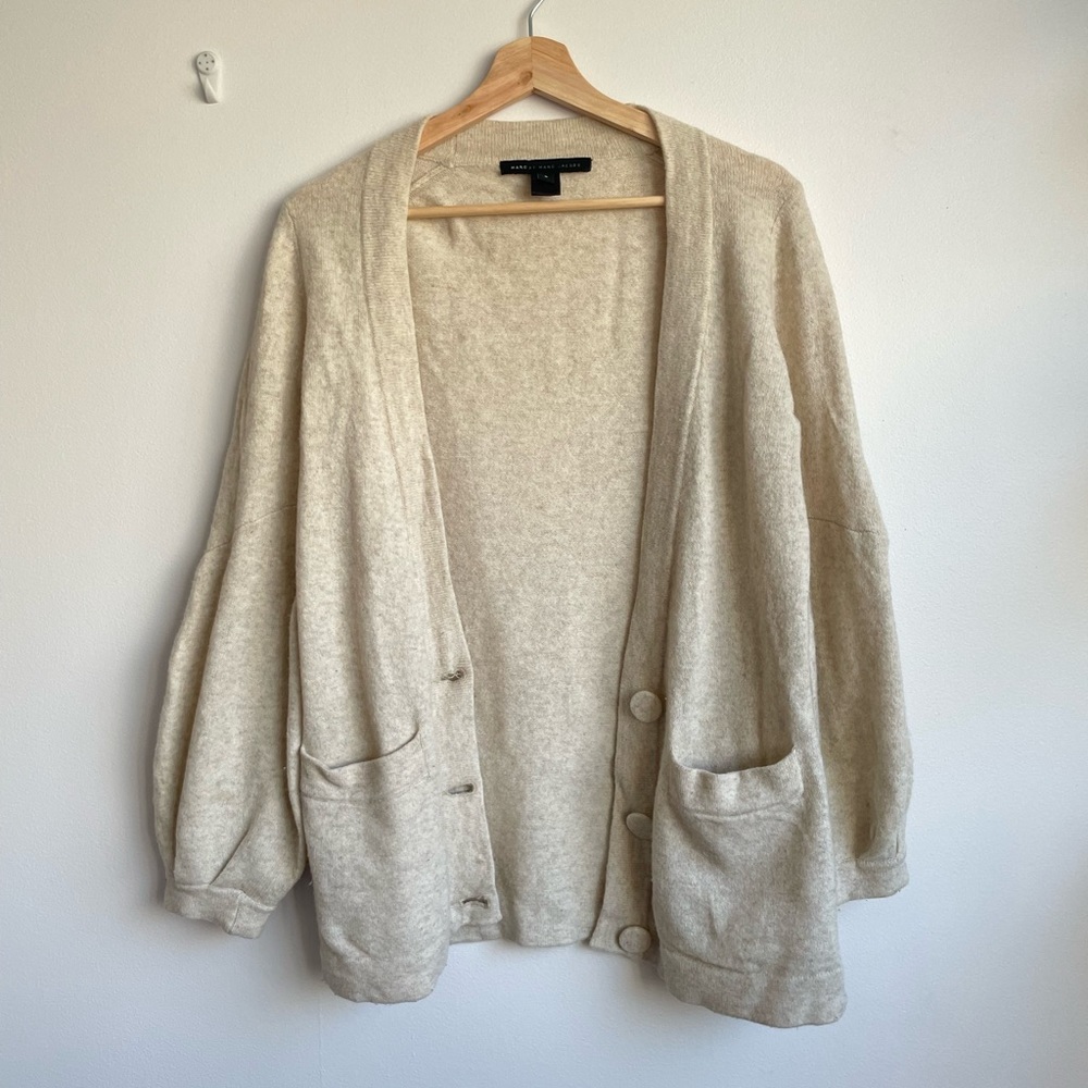 Marc Jacobs Cream Chunky Knit Cardigan Sweater